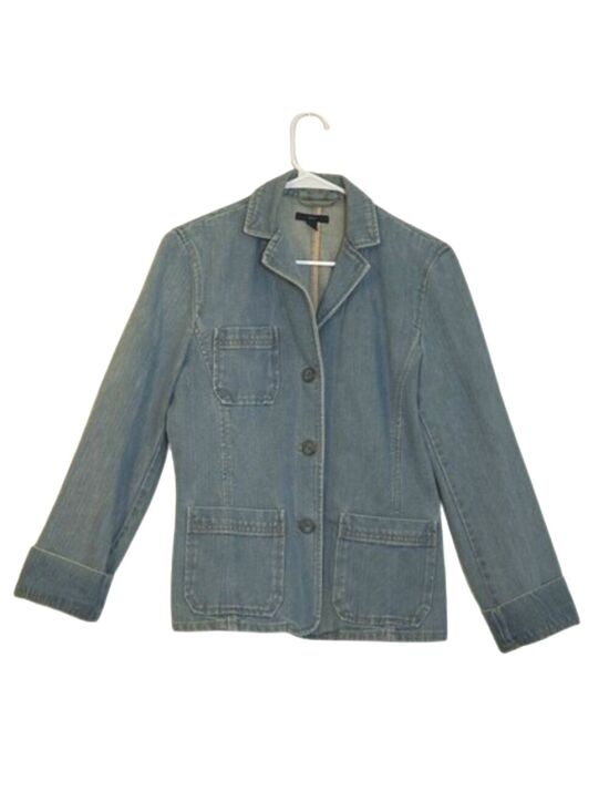 GAP Jackets & Blazers - Gap Light Blue Denim Blazer Jacket Size Medium Y2k Three Button Cotton Casual